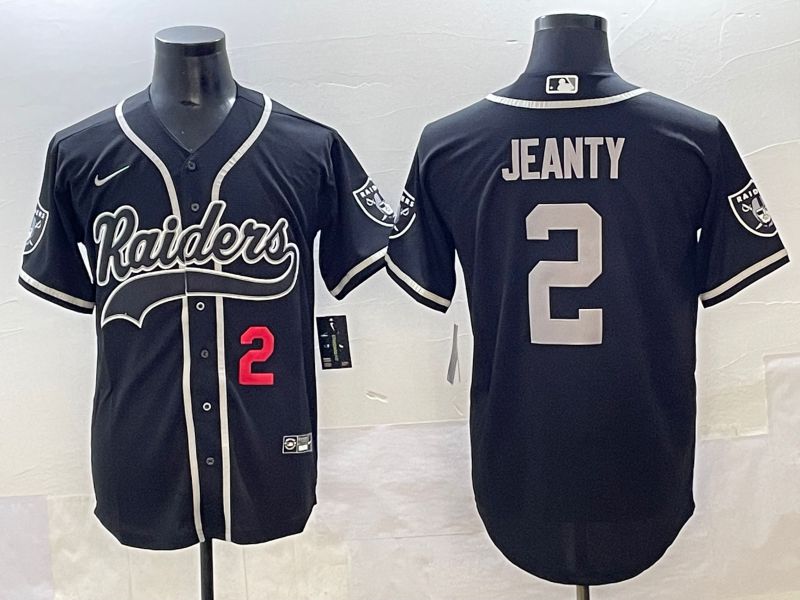 Men 2025 Oakland Raiders #2 Jeanty Black Joint Name Nike Limited NFL Jersey style 13